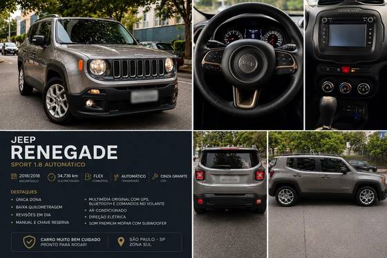 JEEP RENEGADE 1.8 16V FLEX SPORT 4P AUTOMÁTICO JEEP RENEGADE 1.8 16V FLEX SPORT 4P AUTOMÁTICO